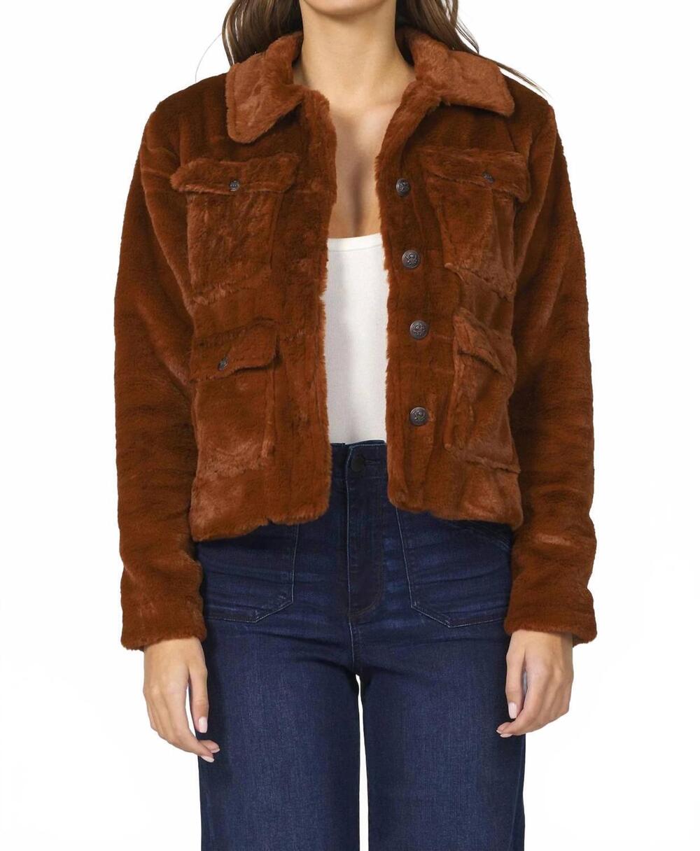 NEW DEAR JOHN DENIM autumn fleece jacket in burning wood